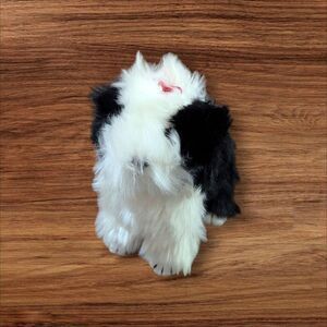 Ty Beanie Babies Poofie Stuffed Toy Black & White Shih Tzu Dog 5" Plush stuffed